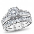 NK Mosaic Diamond Collection, 14K White gold Bridal Set, 1.00 ctw. 